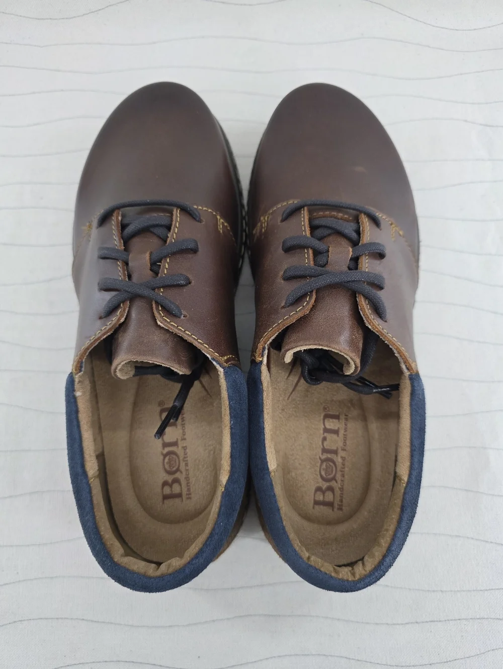 Born Mens Lance Brown Leather Oxford Lace-Up Casual Dress Shoes Size 9 EUC